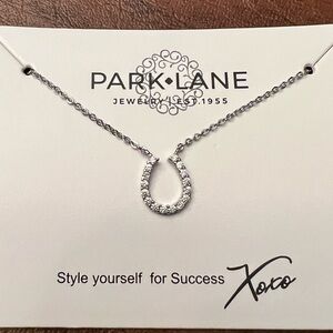 Park Lane Silver Pave Horseshoe Necklace | 16”+3” extender